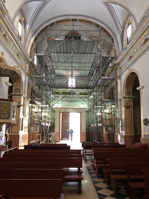 Montaje de andamios en obras